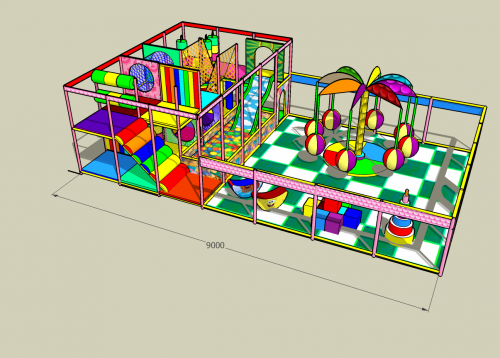 Детский развлекательный комплекс "Конфетти" 2в1 9х6,3х2,7м