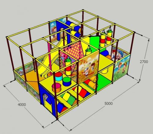 Детская мягконабивная комната "Фитнес" 5х4х2,7м