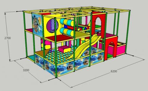 Лабиринт "Пираты с батутом" 6200х3200х2700мм