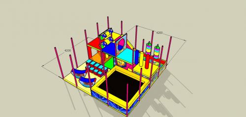 Игровой лабиринт, детская комната 4,2м х 4,2м х 2,5м