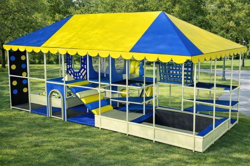 Лабиринт желто-голубой 7 х 3 х 3 м