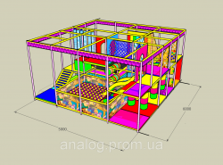 Детская комната 2х уровневая "Мир Чудес лайт" с батутом 6*5*2,7м фото 1