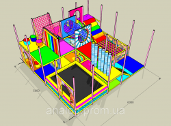 Детская комната 2х уровневая "Мир Чудес лайт" с батутом 6*5*2,7м фото 1