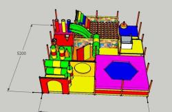 Детская комната 2х уровневая "ВИННИ ПУХ" с батутом 5,2x4,16x2,7м фото 1