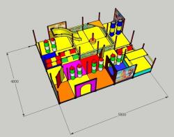 Детский игровой лабиринт 6,3x5,3x4м фото 1